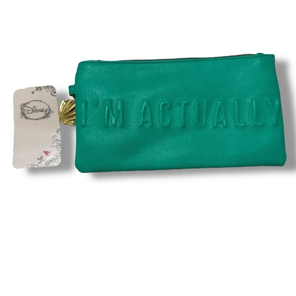 Disney Little Mermaid Teal Clutch Wallet Shell Charm Coastal Core